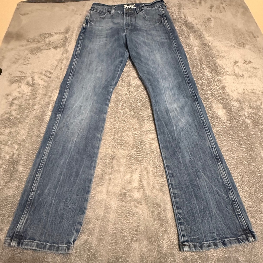 Wrangler Retro Slim Straight Mens Jeans 30x34 Medium Wash Blue 88MWZSW Denim